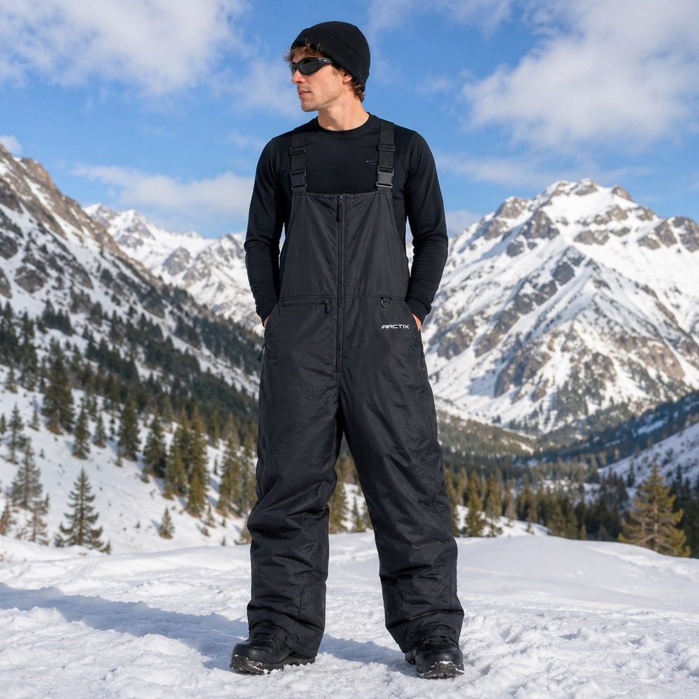 Arctix Mens Essential Insulated Snow Bib Overalls Black XL Ski Snowboard Winter